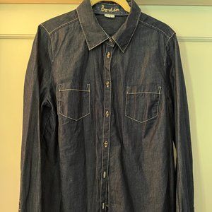 BODEN Dark Chambray button down with contrast stitching EUC Size 8